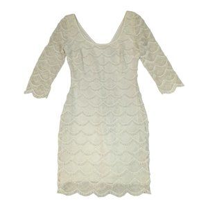 Guess Bodycon Dress 3/4 Sleeve Mini‎ Fringe Dress 2